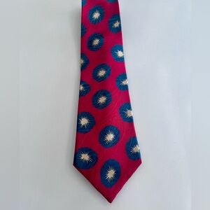 Vintage Claiborne Vibrant Red and Blue Tie